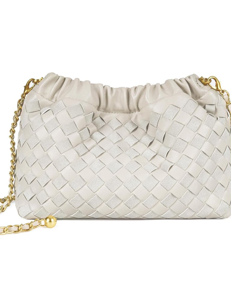 Woven Women's Crossbody Bag & Evening Purse, Trendy Dumpling Clutch & Hobo Cloud
